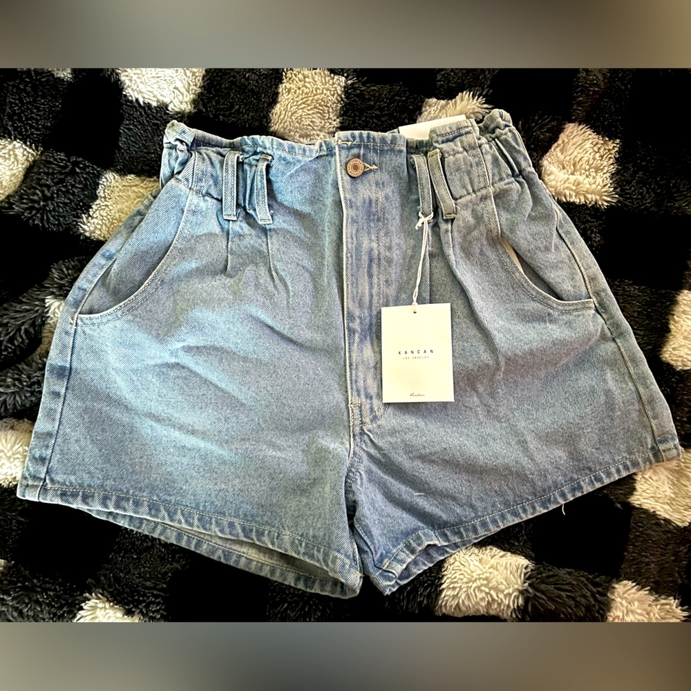 Kancan high rise shorts. Size 28/9. Light blue denim.